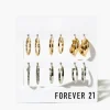 Rhinestone Hoop Earring Set