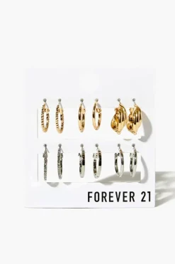 Rhinestone Hoop Earring Set