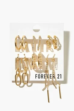 Rhinestone Hoop Earring Set
