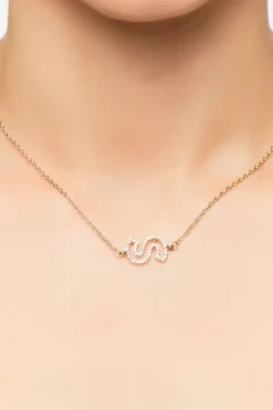 Rhinestone Initial Pendant Necklace