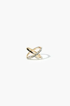 Rhinestone Interlinked Ring