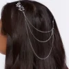 Rhinestone Leaf Layered Head Chain