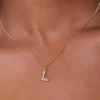 Rhinestone Letter Pendant Necklace