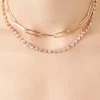 Rhinestone Link Chain Layered Necklace