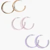 Rhinestone Open-End Hoop Earring Set
