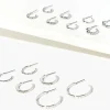 Rhinestone Open-End Hoop Earrings