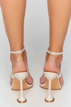 Rhinestone Open-Toe Stiletto Heels