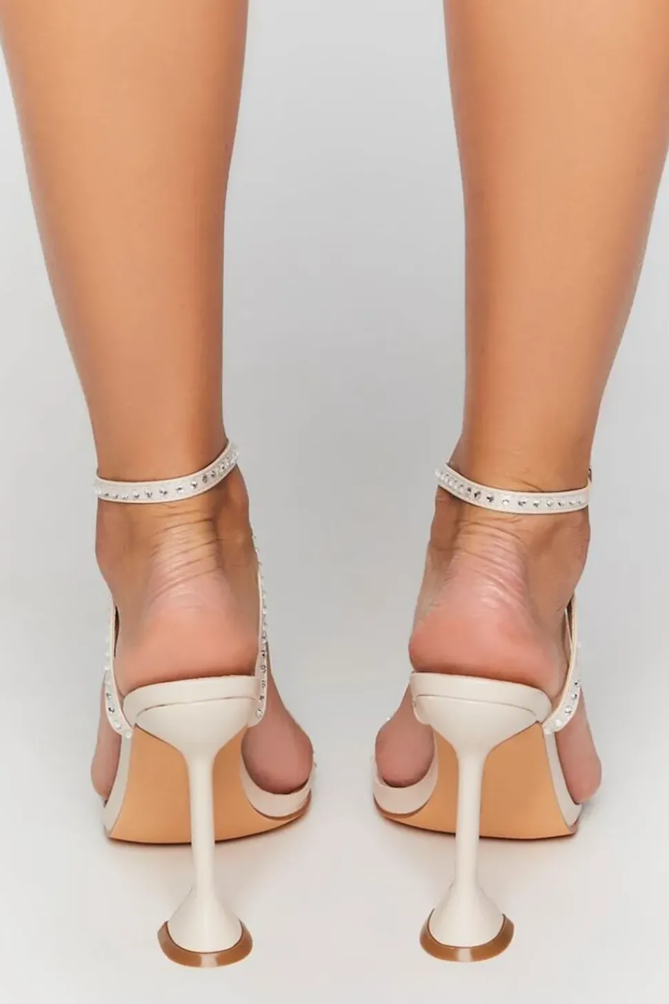 Rhinestone Open-Toe Stiletto Heels