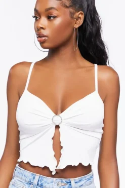 Rhinestone O-Ring Cropped Cami