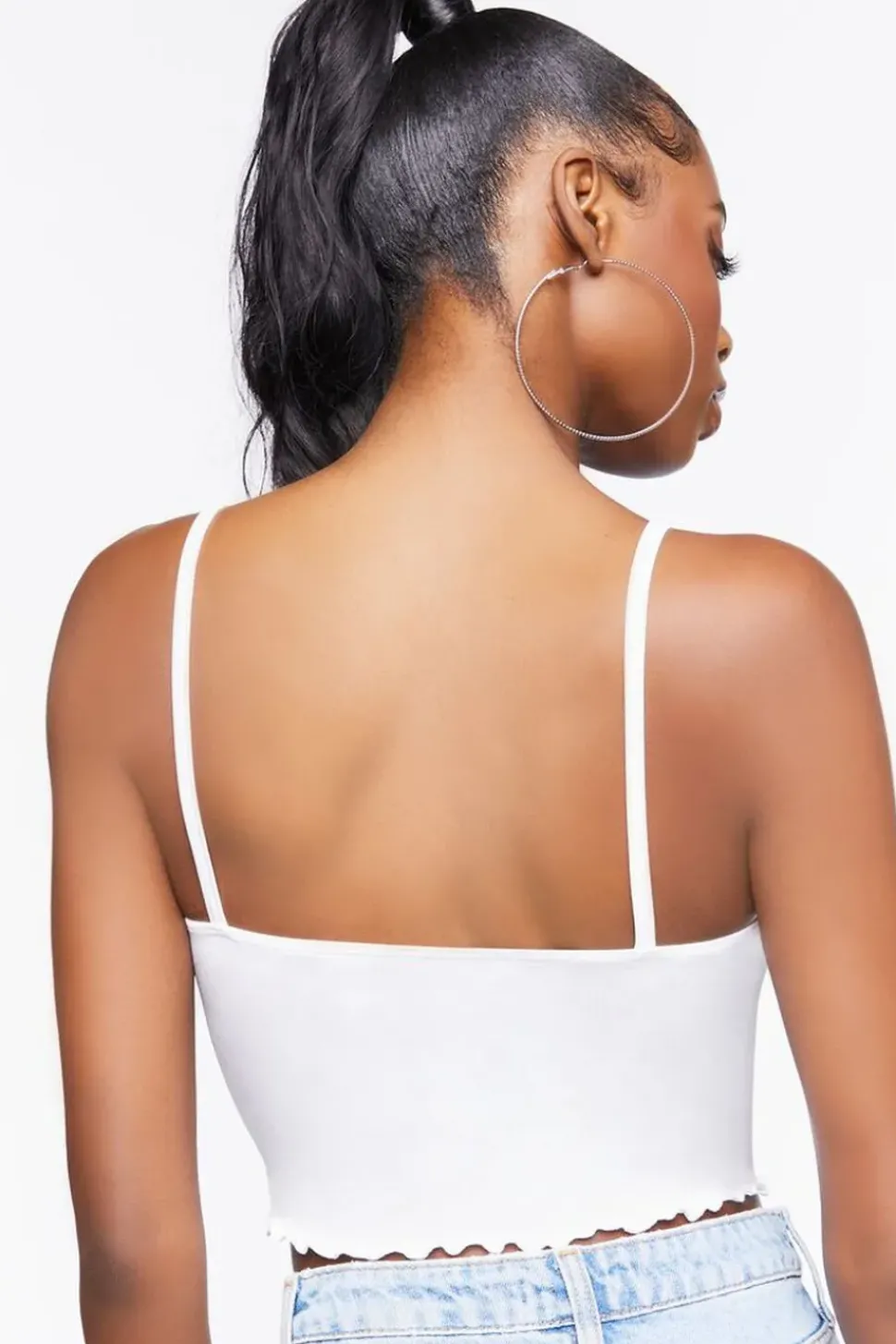 Rhinestone O-Ring Cropped Cami