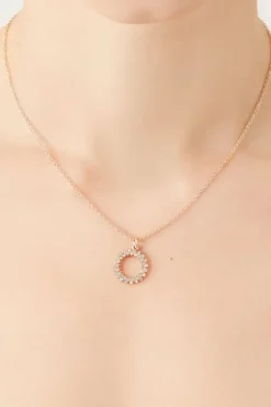 Rhinestone Ring Pendant Necklace