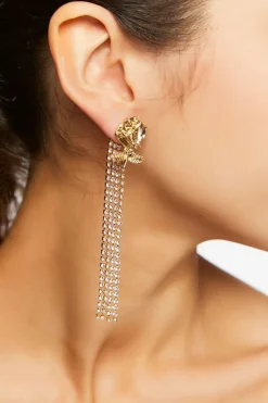 Rhinestone Rose Duster Earrings