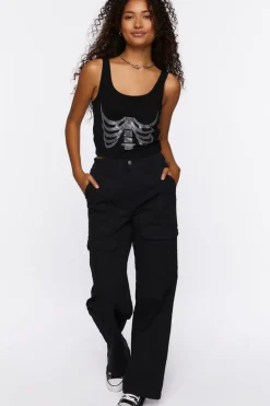 Rhinestone Skeleton Tank Top
