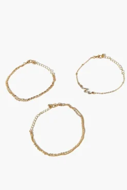 Rhinestone Snake Charm Bracelet Set