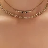 Rhinestone Snake Choker Necklace Set