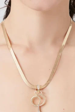 Rhinestone Snake Pendant Necklace