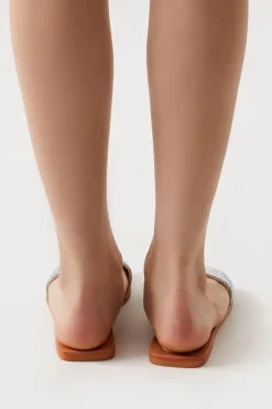 Rhinestone Square-Toe Sandals