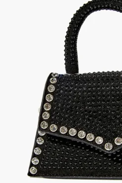 Rhinestone-Studded Mini Crossbody Bag