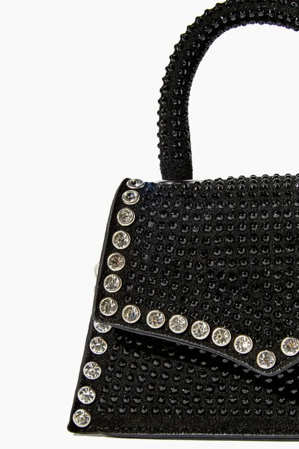 Rhinestone-Studded Mini Crossbody Bag