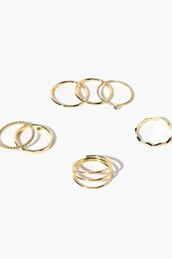 Rhinestone Thin Ring Set