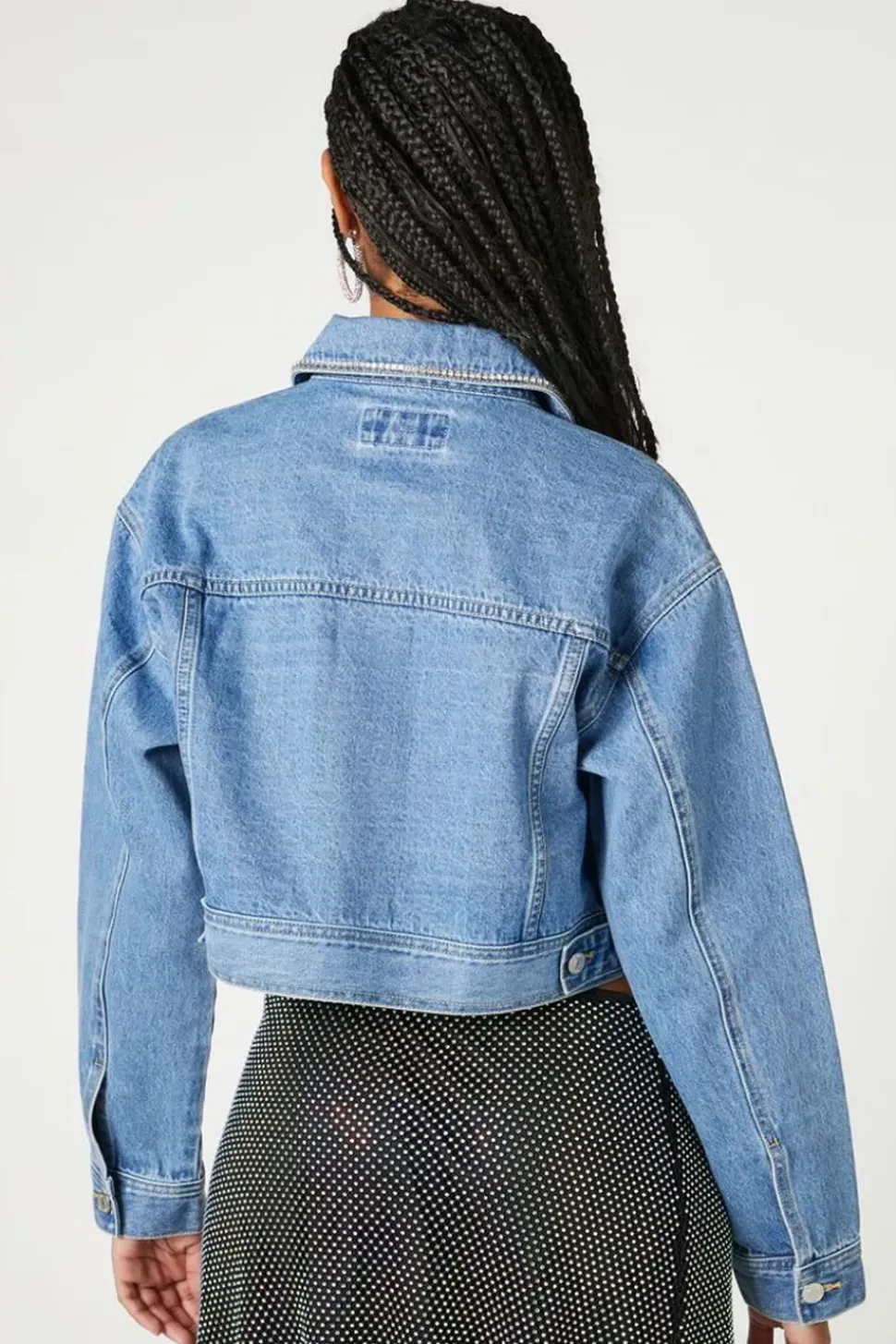 Rhinestone-Trim Trucker Jacket