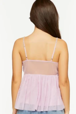 Rhinestone Twisted Babydoll Cami