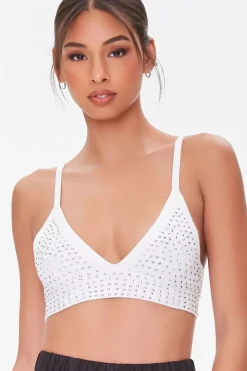 Rhinestone V-Neck Bralette