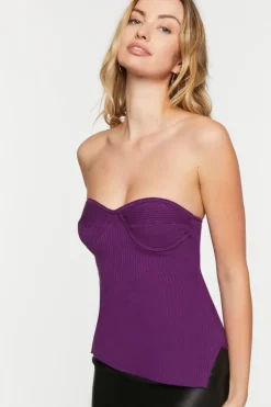 Ribbed Bustier Tube Top