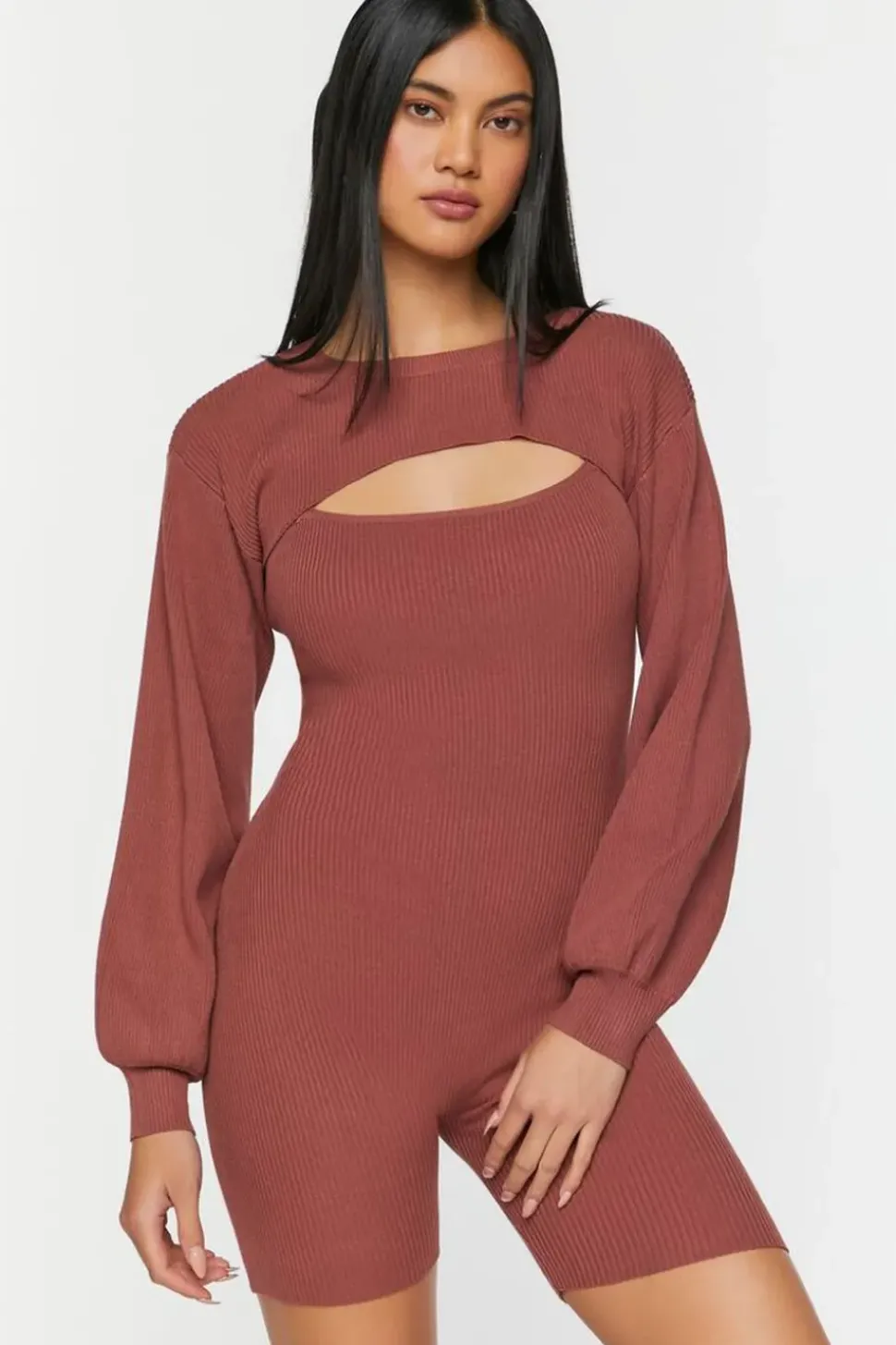 Ribbed Cami Romper & Bolero Set