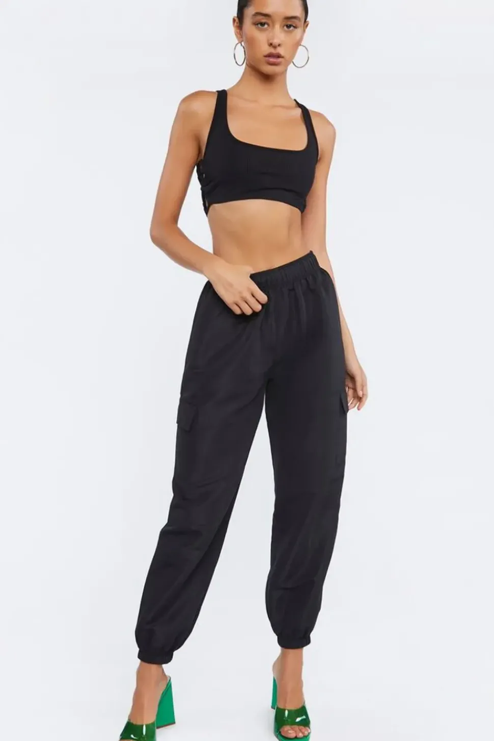 Ribbed Crisscross Cropped Tank Top