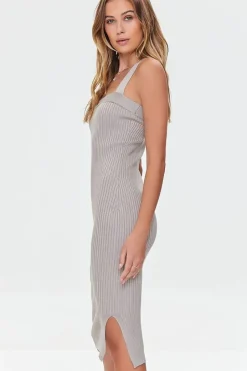 Ribbed Crisscross Sweater Dress