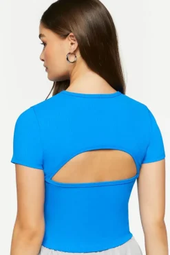 Ribbed Cutout Crop Top