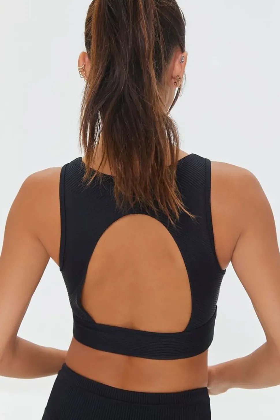 Ribbed Cutout Sports Bra