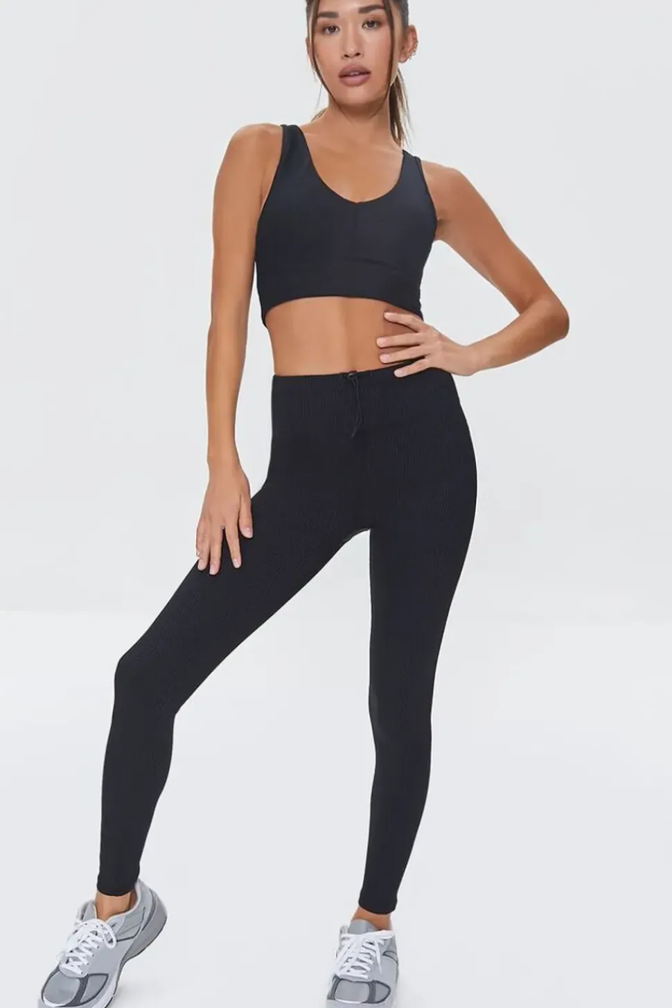 Ribbed Cutout Sports Bra