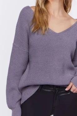 Ribbed Drop-Sleeve Sweater