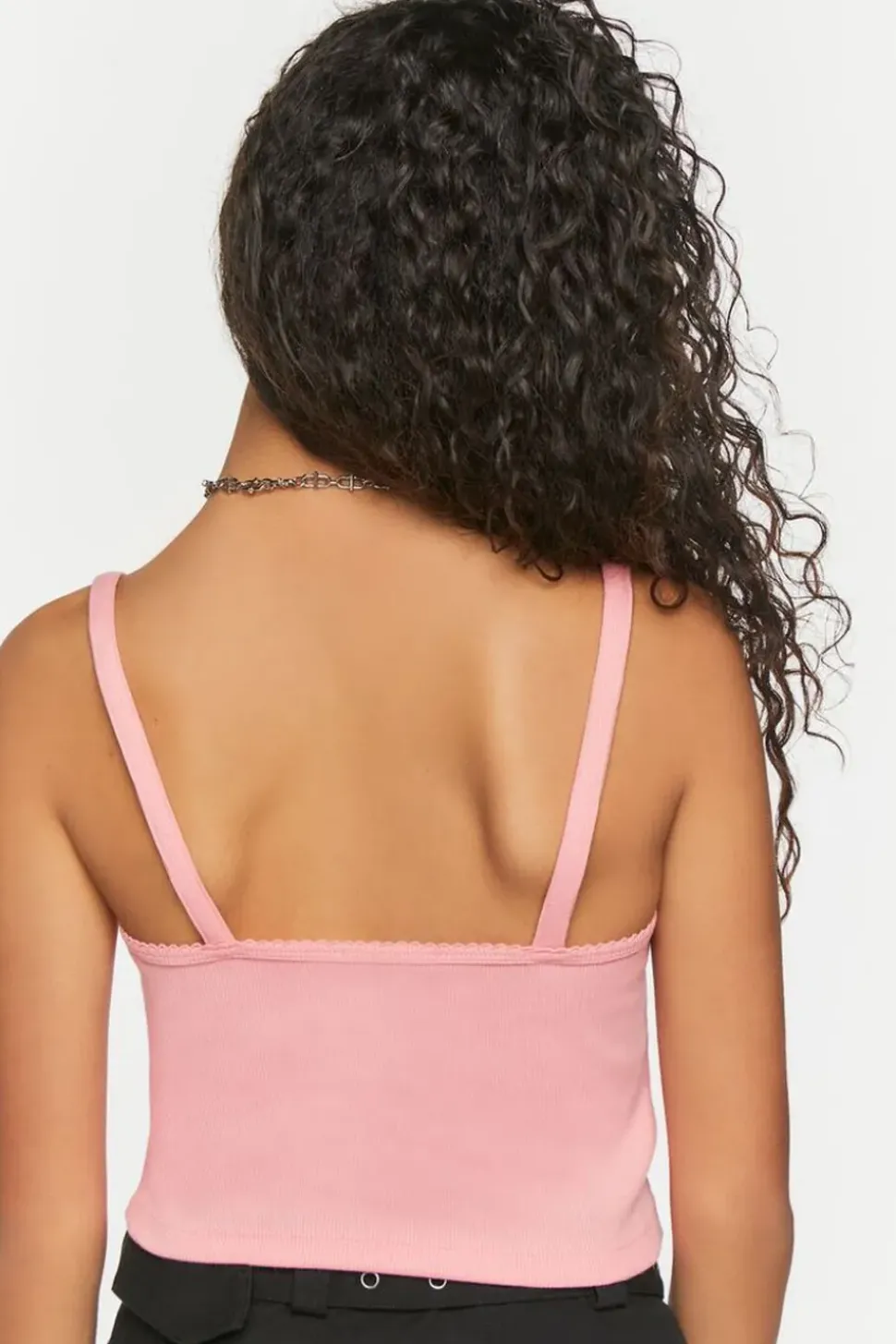 Ribbed Half-Button Cropped Cami
