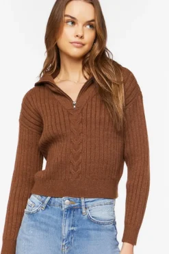 Ribbed Half-Zip Sweater