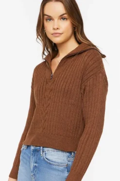 Ribbed Half-Zip Sweater