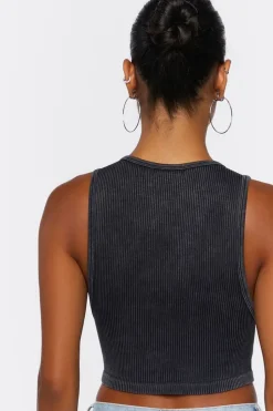 Ribbed Knit Cropped Tank Top