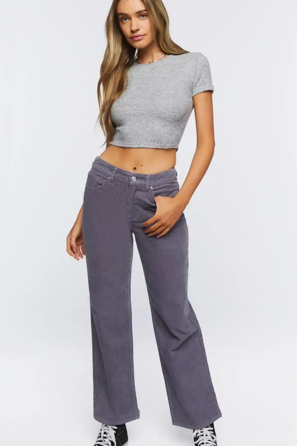 Ribbed Knit Cropped Tee