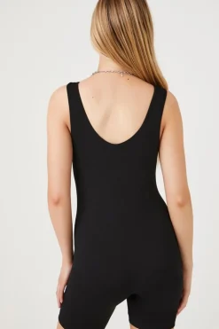 Ribbed Knit Fitted Romper