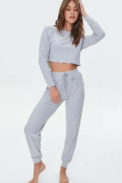 Ribbed Knit Pajama Top