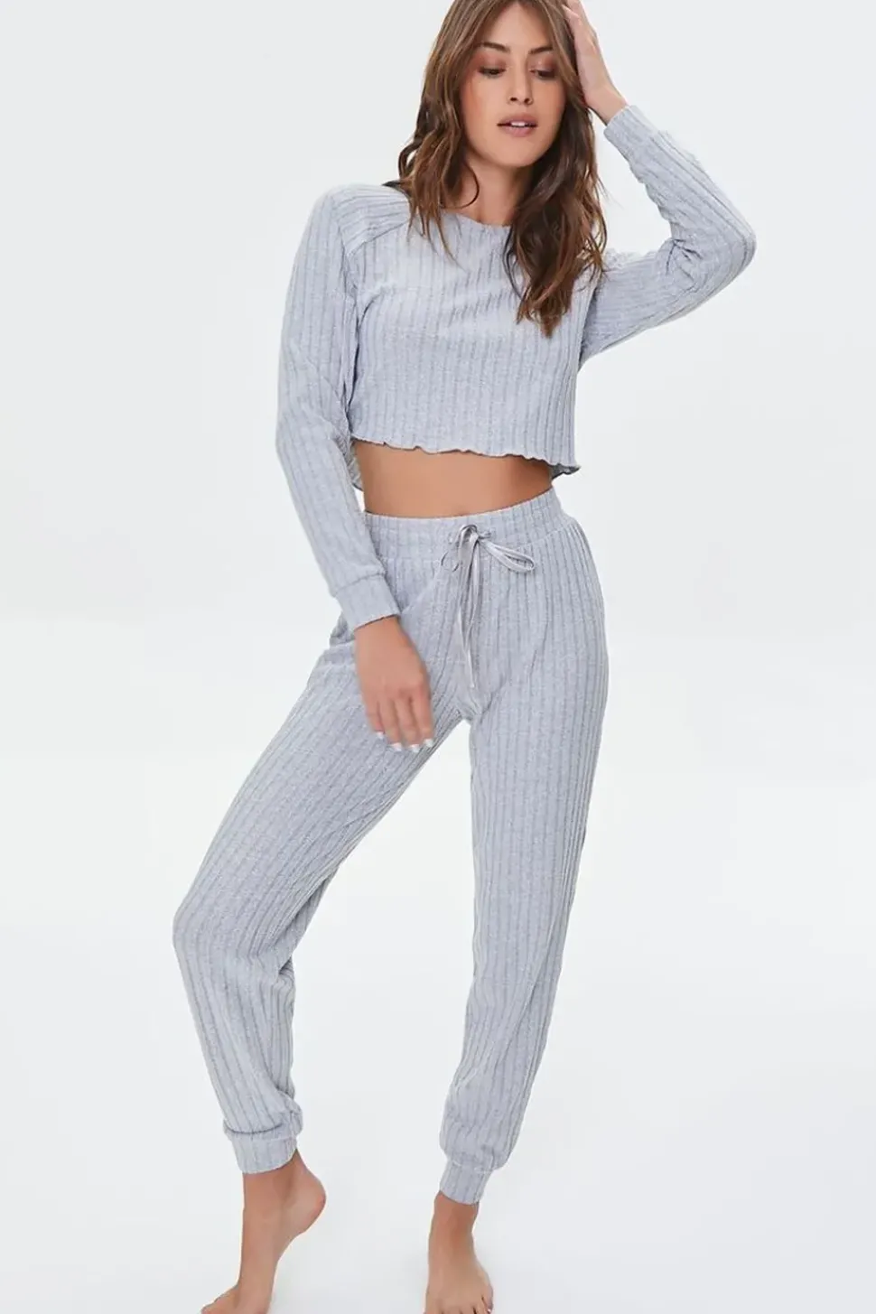 Ribbed Knit Pajama Top