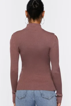 Ribbed Ladder Cutout Sweater