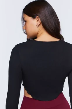Ribbed Lettuce-Edge Crop Top