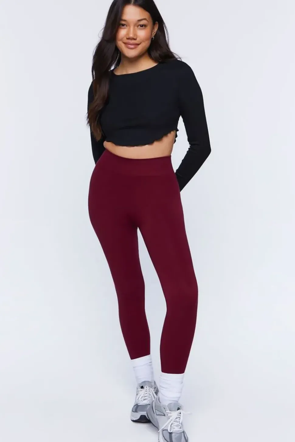 Ribbed Lettuce-Edge Crop Top