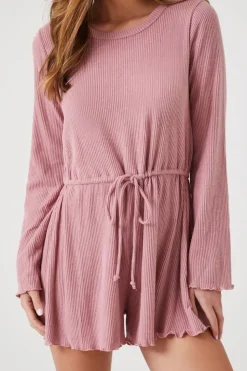 Ribbed Lettuce-Edge Romper