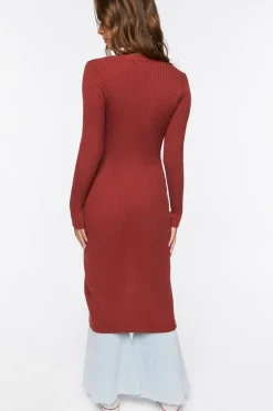 Ribbed Longline Cardigan Sweater