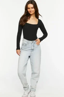 Ribbed Long-Sleeve Bodysuit
