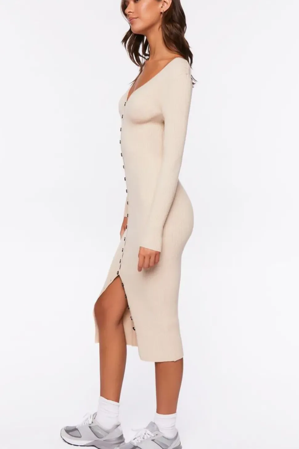 Ribbed Midi Sweater Dress